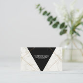 Professional Black en Gold Marble Visitekaartje (Staand voorkant)