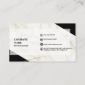 Professional Black en Gold Marble Visitekaartje (Achterkant)