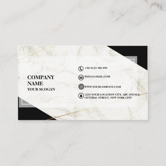 Professional Black en Gold Marble Visitekaartje (Achterkant)