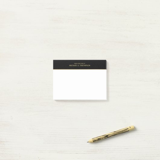 Professional Black en Gold Post-it® Notes (Op bureau)