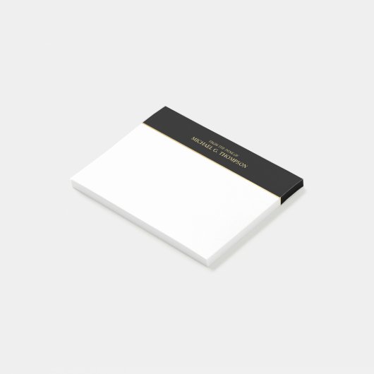 Professional Black en Gold Post-it® Notes (Schuin)
