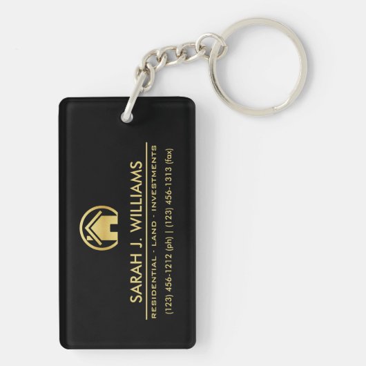 Professional Black en Gold Real Estate Sleutelhanger (achterkant)