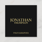 Professional Black en Gold Vierkante Visitekaartje (Voorkant)