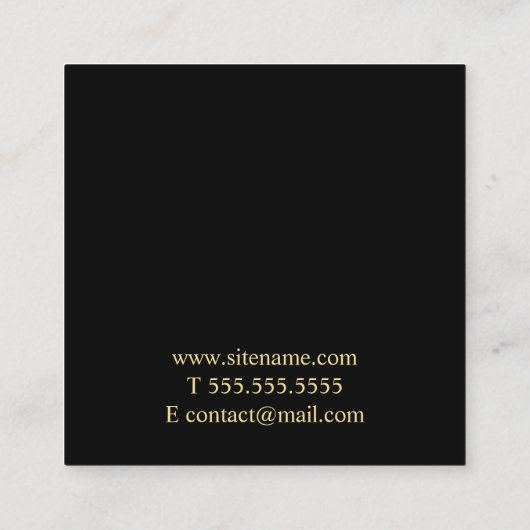 Professional Black en Gold Vierkante Visitekaartje (Achterkant)