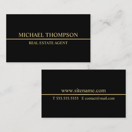 Professional Black en Gold Visitekaartje (Voorkant / Achterkant)