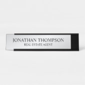Professional Black en Silver Bureau Naambordje (Voorkant)