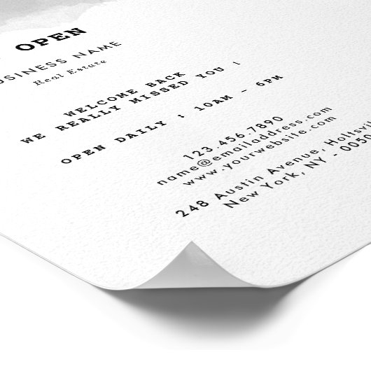 Professional Black en White Waterverf Business Poster (Hoek)