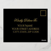 Professional Black Foil Holiday Response Card Folie Feestdagen Briefkaart (Achterkant)