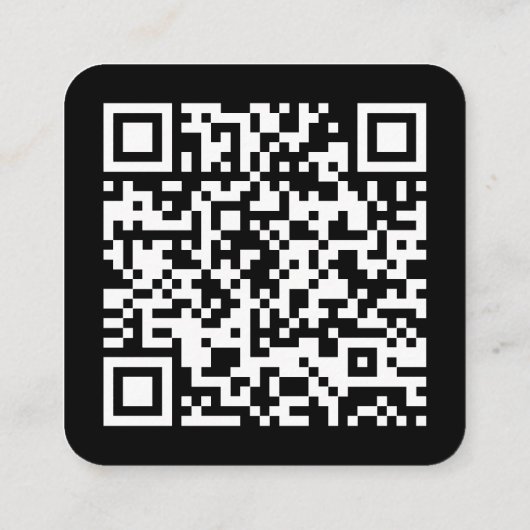 Professional Black Generic Company Logo QR Code Vierkante Visitekaartje (Achterkant)