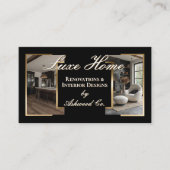 Professional Black Gold Home Remodeling Contractor Visitekaartje (Voorkant)