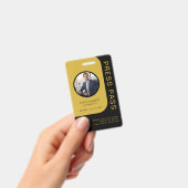 Professional Black Gold Media Press Pass ID Badge (Handheld)