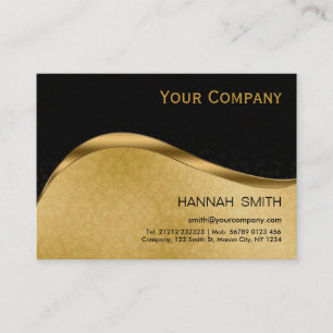 Professional Black Gold Metal Modern Elegant Busin Visitekaartje
