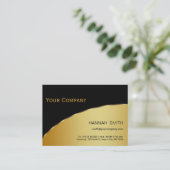 Professional Black Gold Metal Modern Elegant Visitekaartje (Staand voorkant)