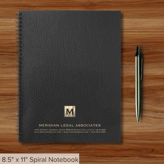 Professional Black Gold Monogram Notitieboek