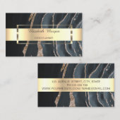 Professional Black Gold Stripe marmer Visitekaartje (Voorkant / Achterkant)