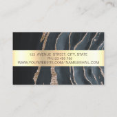 Professional Black Gold Stripe marmer Visitekaartje (Achterkant)