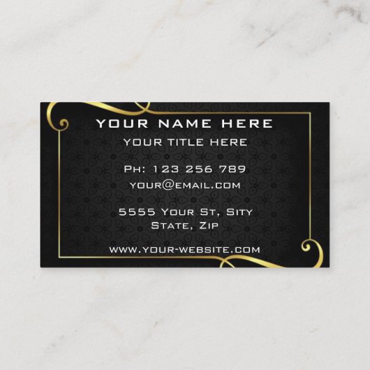 Professional Black Gold Visitekaartje (Achterkant)