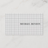 Professional Black Gray Grid Stylish Visitekaartje (Voorkant)
