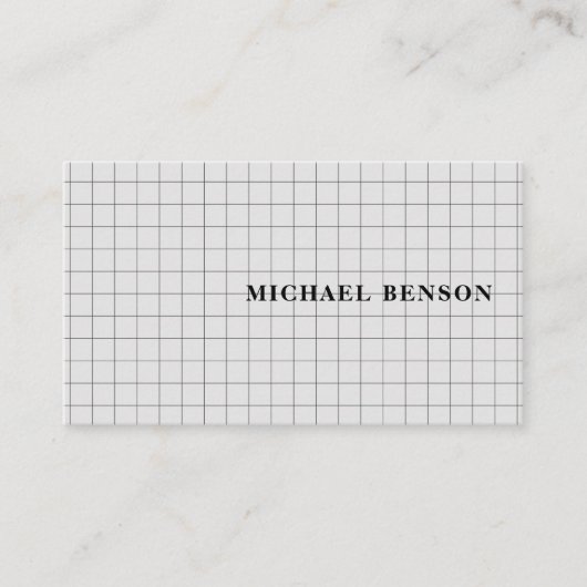 Professional Black Gray Grid Stylish Visitekaartje (Voorkant)