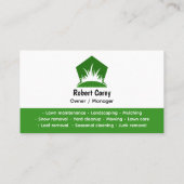 Professional Black Green Lawn Care Service Photo Visitekaartje (Achterkant)