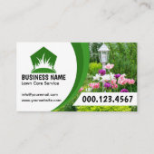 Professional Black Green Lawn Care Service Photo Visitekaartje (Voorkant)