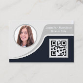 Professional Black Grey voeg uw Logo QR toe Visitekaartje (Voorkant)