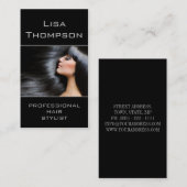 Professional Black Hair Stylist Beauty Salon-kaart Visitekaartje (Voorkant / Achterkant)