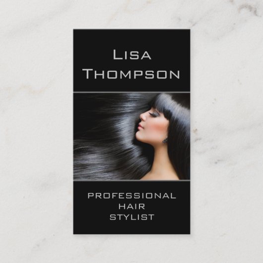 Professional Black Hair Stylist Beauty Salon-kaart Visitekaartje (Voorkant)