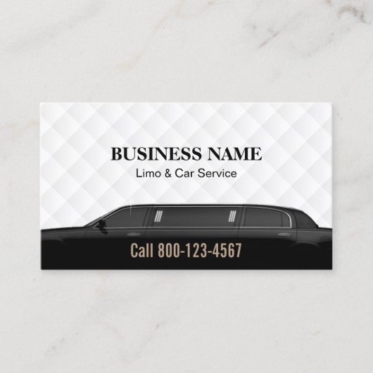 Professional Black Limousine Limo & Car Service Visitekaartje (Voorkant)