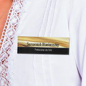 Professional Black & Luxurious Gold Ribbon Custom Naambadge
