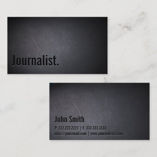 Professional Black Out Journalist Visitekaartje (Voorkant / Achterkant)