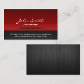 Professional Black & Red Sales Manager Visitekaartje (Voorkant / Achterkant)