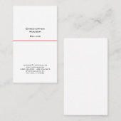 Professional Black Red White Simple Plain Realtor Visitekaartje (Voorkant / Achterkant)
