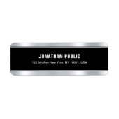Professional Black Silver Elegant Sjabloon Moderne Etiket (Voorkant)