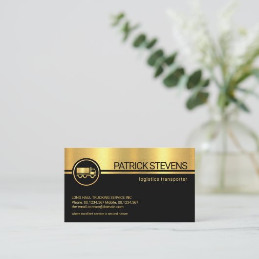 Professional Black Stripes Gold Texture Startup Visitekaartje (Staand voorkant)