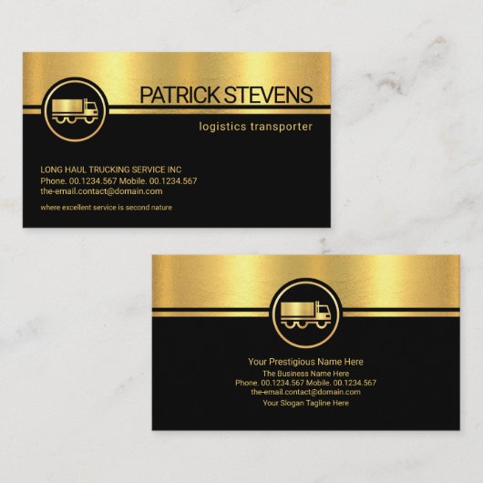 Professional Black Stripes Gold Texture Startup Visitekaartje (Voorkant / Achterkant)