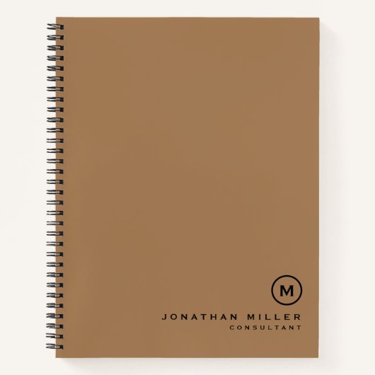 Professional Black Tan Monogram Initiaal Notitieboek (Voorkant)