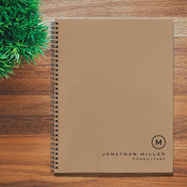 Professional Black Tan Monogram Initiaal Notitieboek