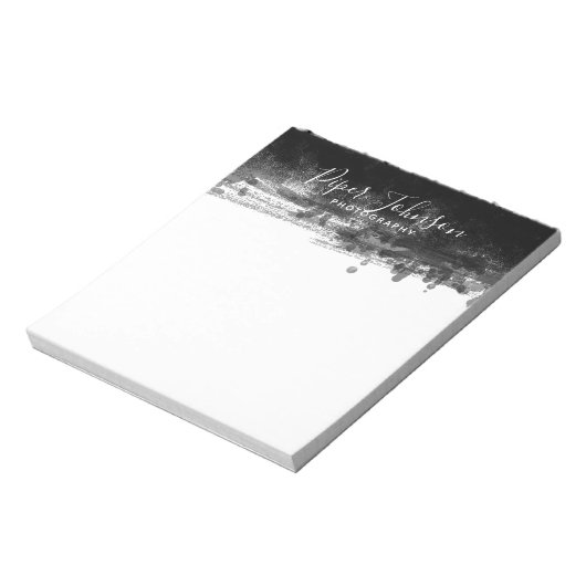 Professional Black White Abstract script Notitieblok (Linkerzijde)