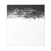 Professional Black White Abstract script Notitieblok (Voorkant)