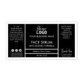 Professional Black White Border Face Oil Serum Etiket (Voorkant)