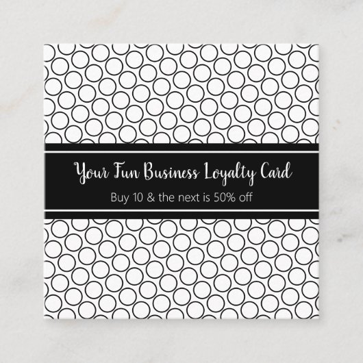 Professional Black White Business Loyalty Punch Afsprakenkaartje (Voorkant)