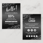 Professional Black White Hartelijk dank Visitekaartje (Voorkant / Achterkant)