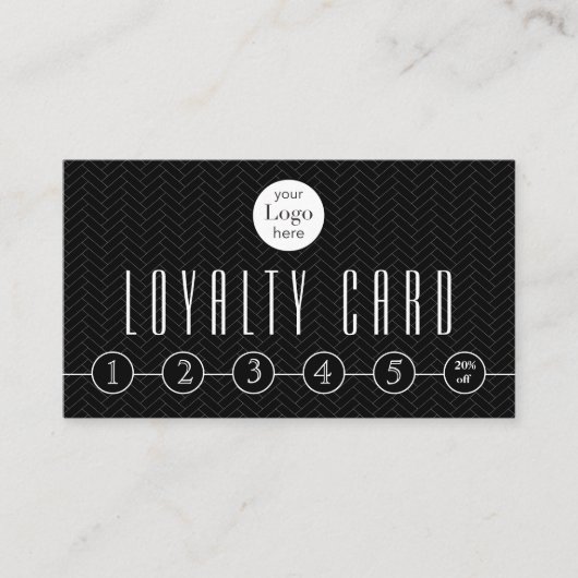Professional Black White Loyalty-Kaart Klantenkaartje (Voorkant)