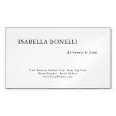 Professional Black White Minimalist Plain Creative Magnetisch Visitekaartje (Voorkant)