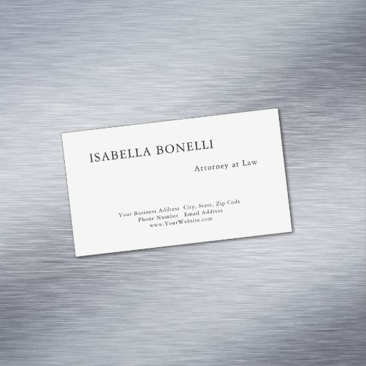 Professional Black White Minimalist Plain Creative Magnetisch Visitekaartje (Voorbeeld)