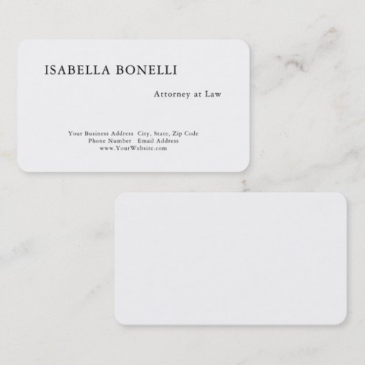 Professional Black White Minimalist Plain Creative Visitekaartje (Voorkant / Achterkant)