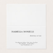 Professional Black White Minimalist Plain Creative Visitekaartje (Buitenkant ongevouwen)