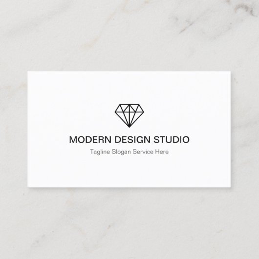 Professional Black White Modern Diamond Logo Visitekaartje (Achterkant)