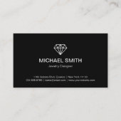 Professional Black White Modern Diamond Logo Visitekaartje (Voorkant)